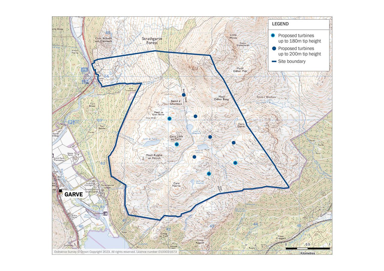 Map of the proposed turbine locations - please contact us if you require assistance to view this image in detail