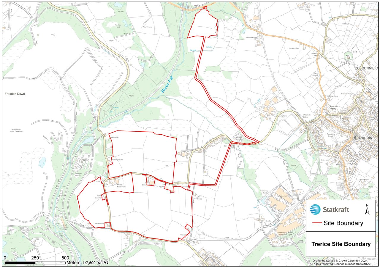 Trerice solar farm red line boundary