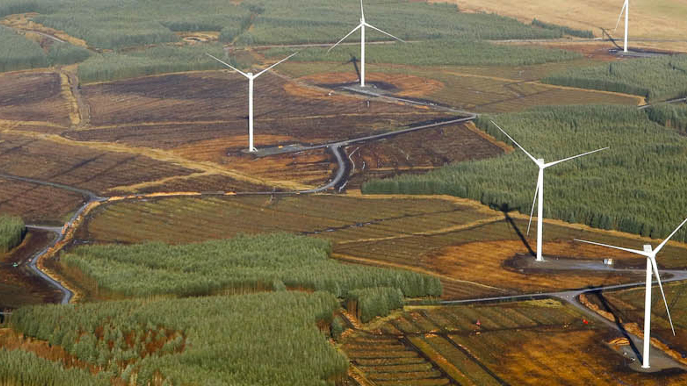 Andershaw windfarm from the sky